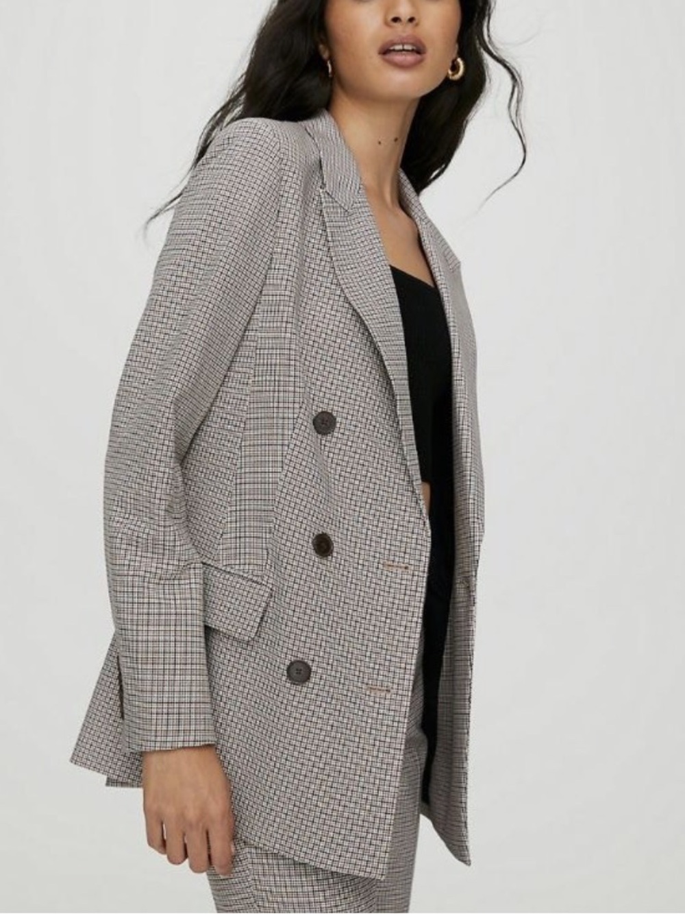 BABATON (ARITZIA) Houndstooth Oversized Double-Breasted Samuel Blazer